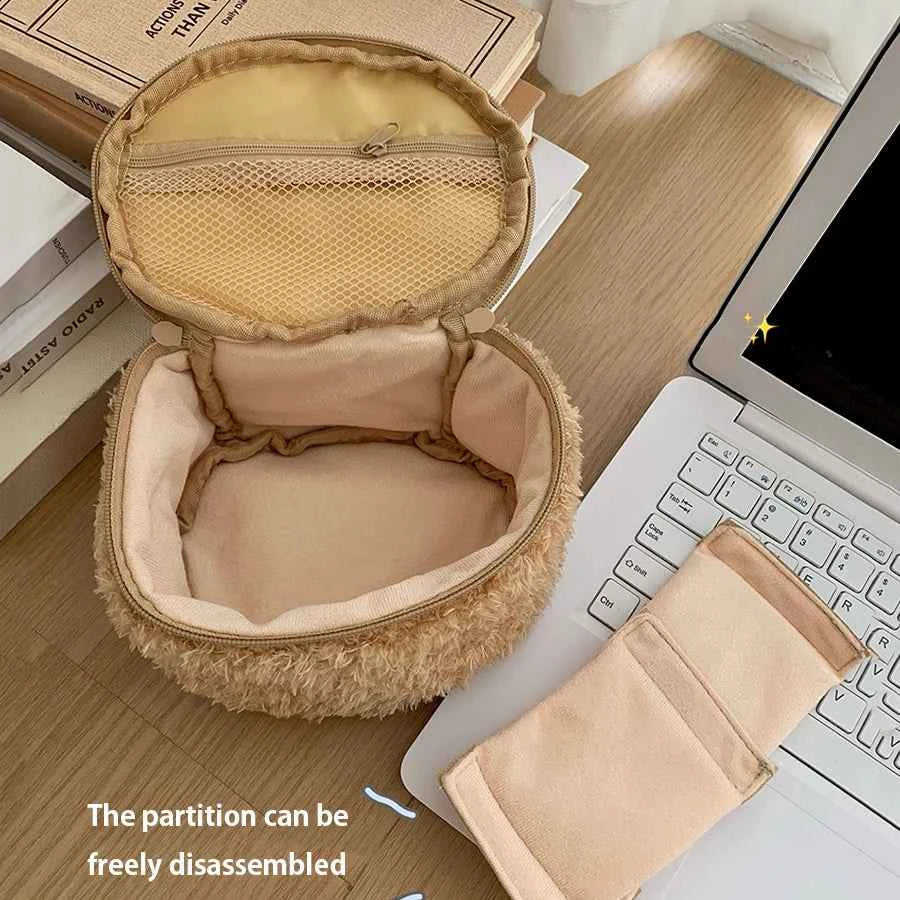 Plushes Makeup Case Anime Relaxed Bear Cosmetic Bag Women Jewelry Storage Pouch Girl Organizer Handbags Gift Hot Sales