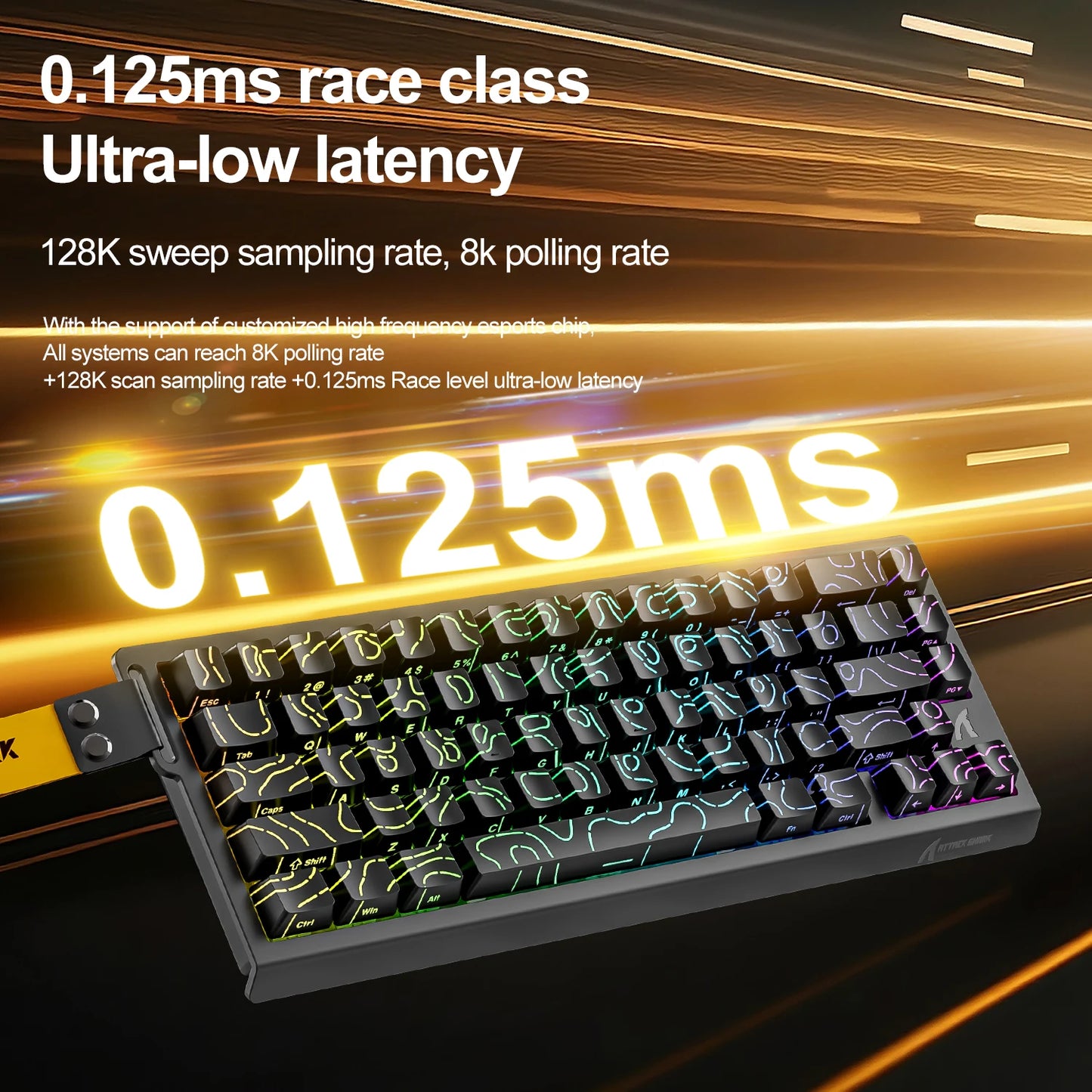 X68HE ATTACK SHARK X68PRO RGB Magnetic Mechanical Keyboard 0.01mm RT Accuracy 128K Rate 0.125ms and 8000Hz for E-sports