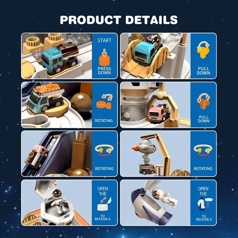 Racing Rail Car Model Space Aerospace Animals Educational Toys Children Train Track Adventure Brain Mechanical Interactive Game - Shoppiline