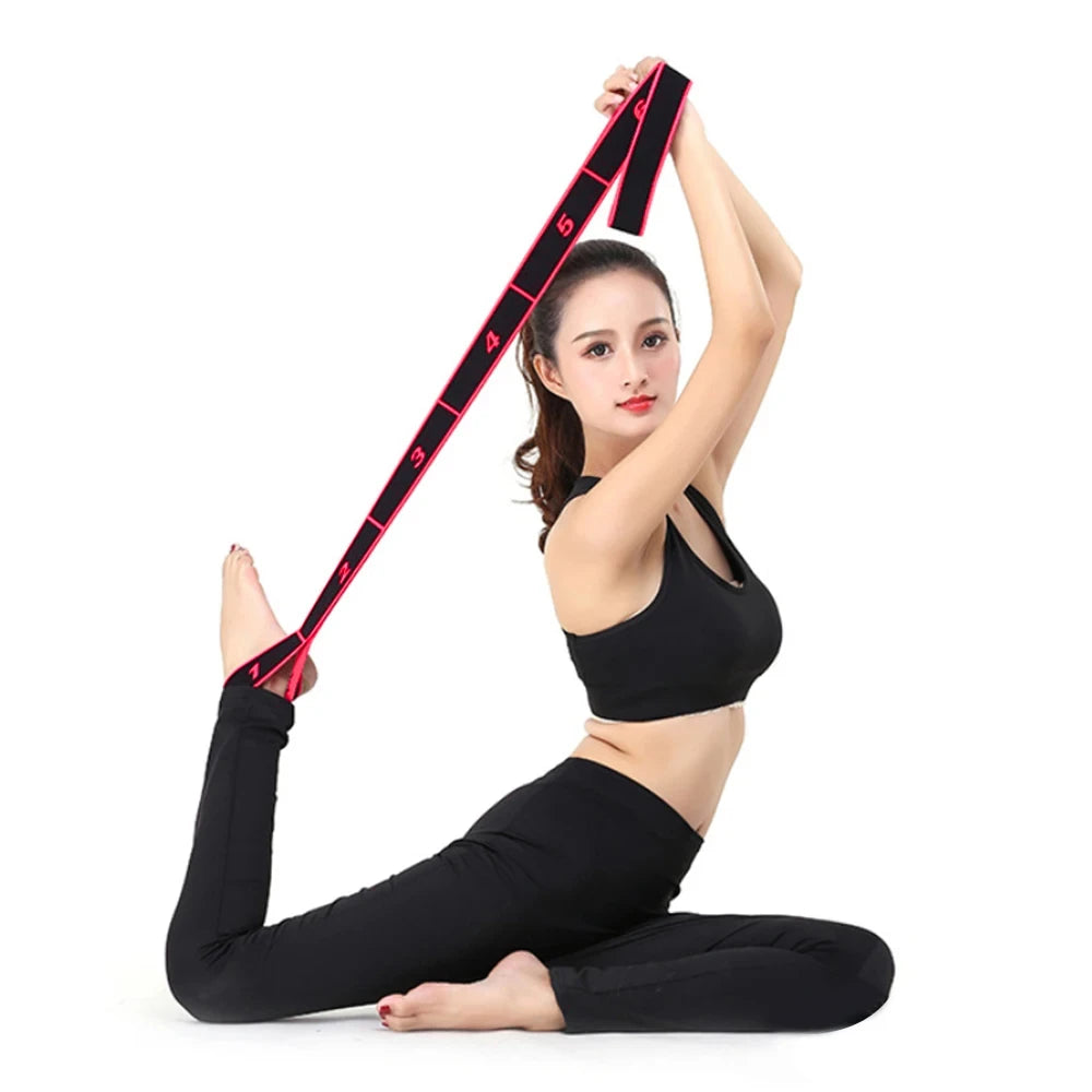 8/10 Sections Dance Resistance Band Yoga Stretching Pilates Fitness Digital Elasticity Elastic Stretch Training Tension Belt