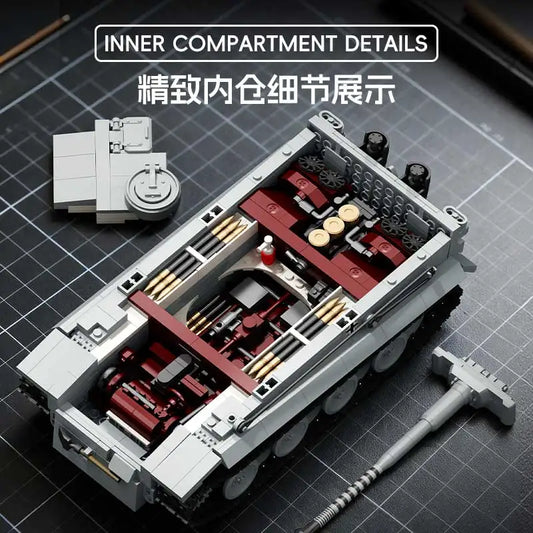 1544 Pcs Ww2 German Army PANZER VI TIGER SO4 Tank World War II Building Blocks Bricks Collection Model Educational Toys Gifts