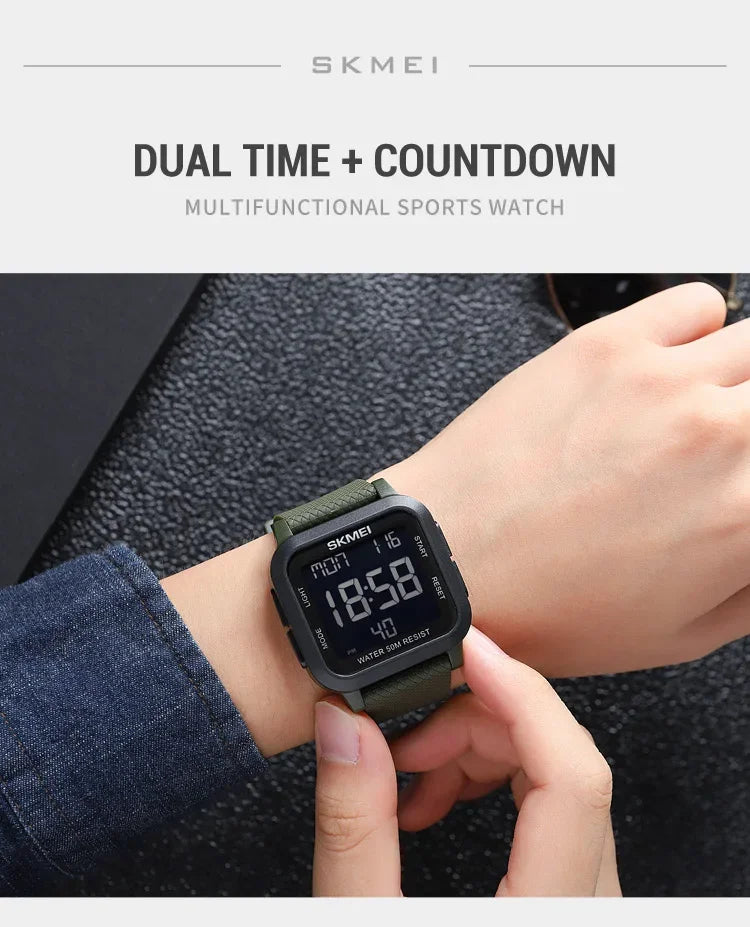 SKMEI 1894 Sport Electronic Watch for Men Shockproof Waterproof Countdown Mens Wristwatch Military Alarm Clock 1960 Reloj Hombre