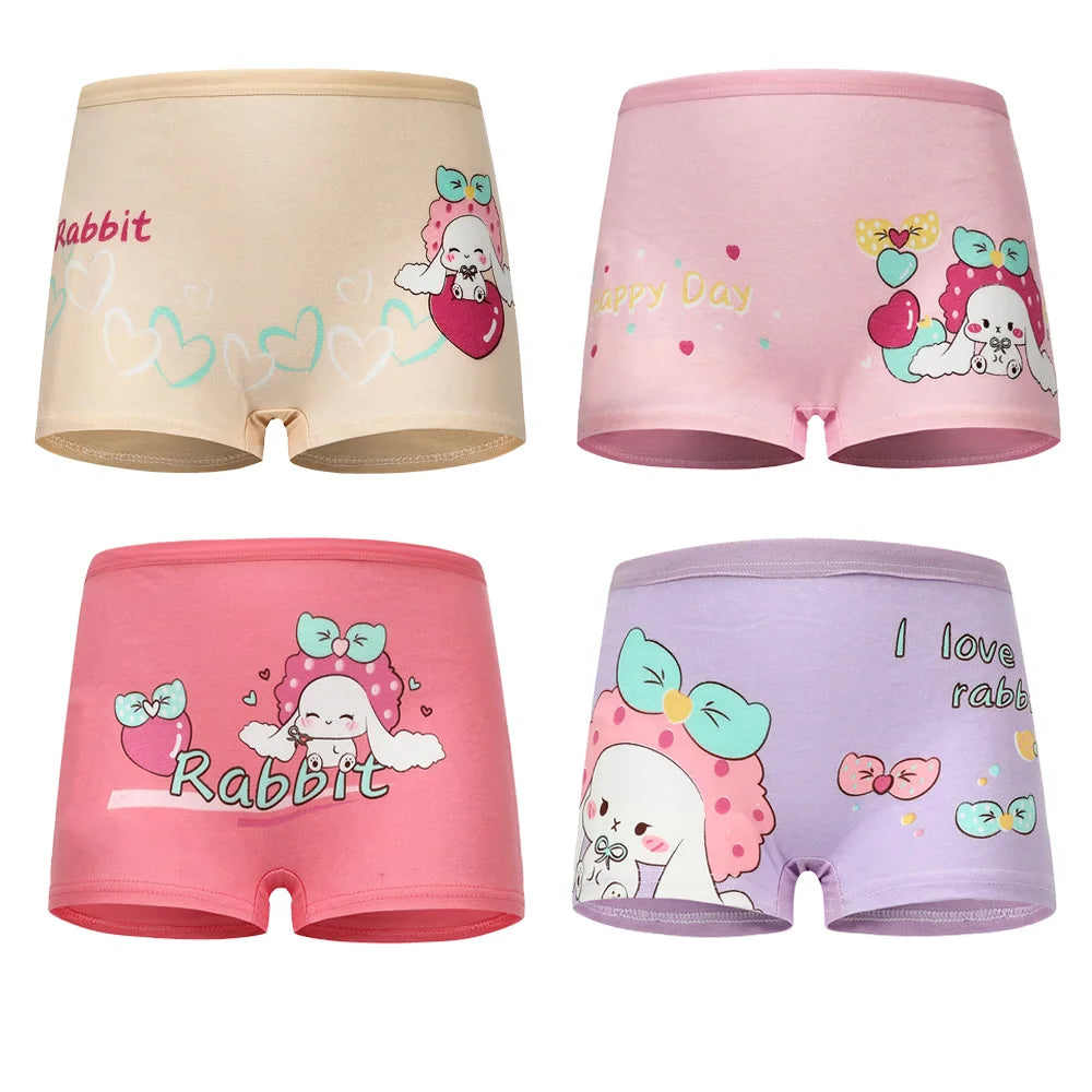 4 Stück/Los Design Kinder Mädchen Höschen Baumwolle Weich Hübsche Cartoon Einhorn Kinderunterwäsche für Mädchen Kinder Boxer Atmungsaktiv