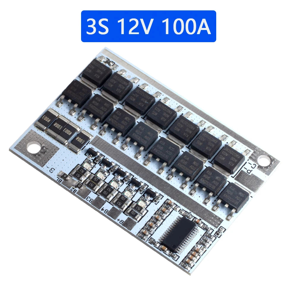 3S/4S/5S Bms 12.6V 16.8V 21V 3.7V 100A Li-ion Lmo Ternary Lithium Battery Protection Circuit Board Li-polymer Balance Charging
