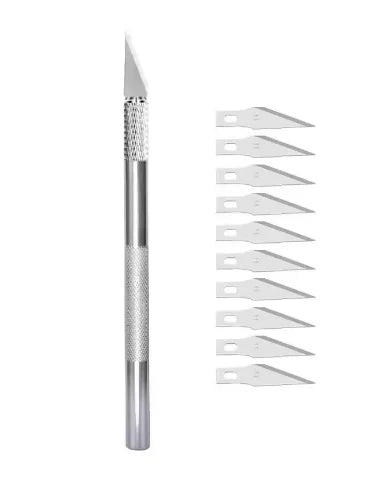 Engraving Cutter with Blade Metal Handle, Craft Carving, Sculpture Paper, Non-Slip Knife, DIY Repair, Leather Tools