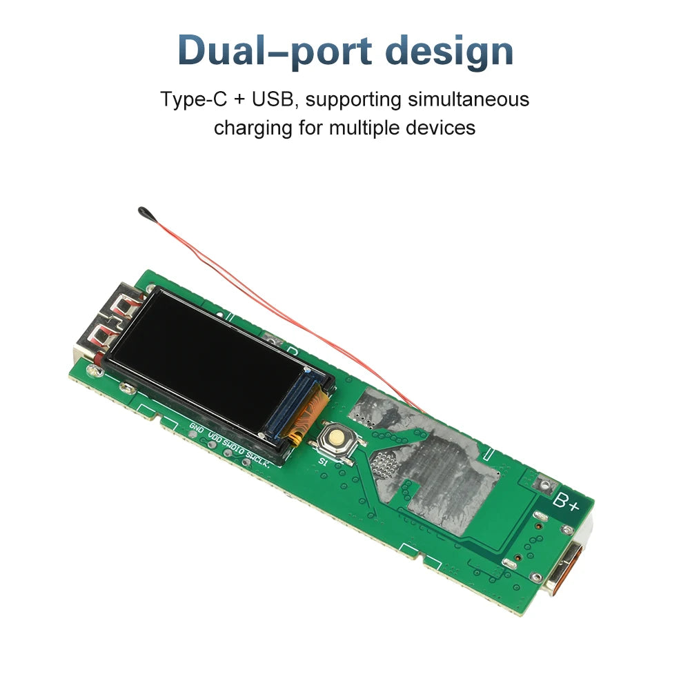 22.5W Fast Charging Module TFT Color Screen Digital DIY Power Bank Kit 21700 Battery Case Fast Charging Mini Portable Power ﻿ - Shoppiline
