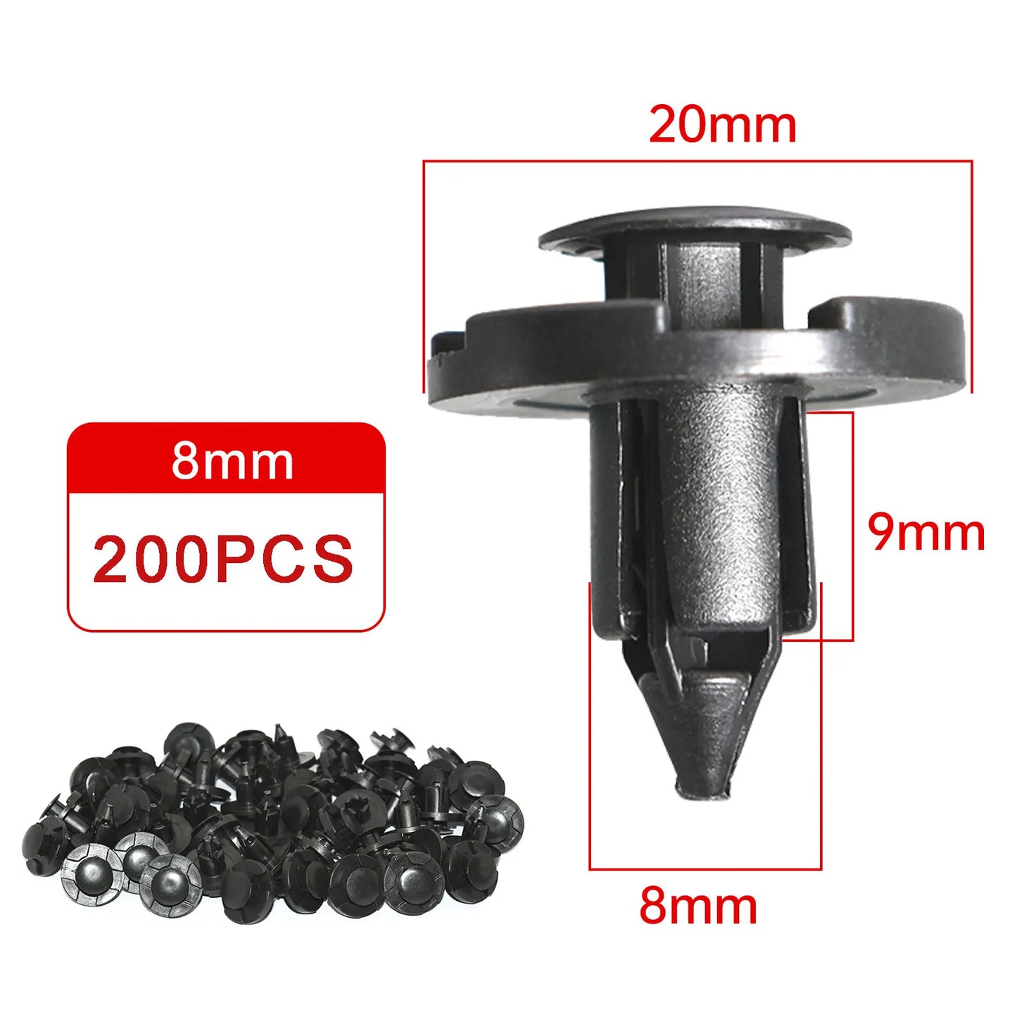 50/100/200PCS Auto Bumper Clips Fender Push 8mm Rivet Retainer Plastic Car Fastener Clip Universal Car Rivet Fasteners
