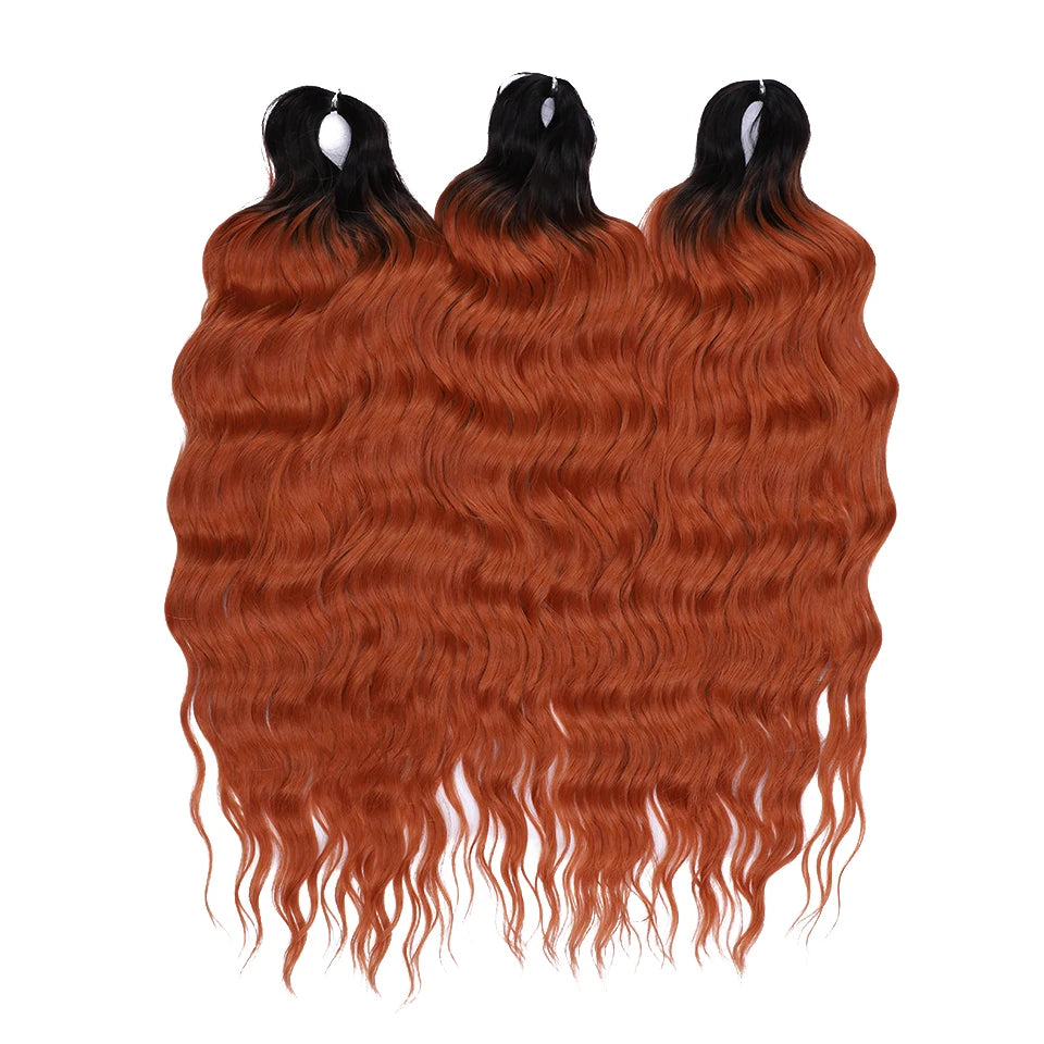 Anna Hair Extensions synthétiques de tresses Loose Deep Wave 24 pouces, cheveux tressés ondulés, cheveux bouclés torsadés au crochet Ombré Blond