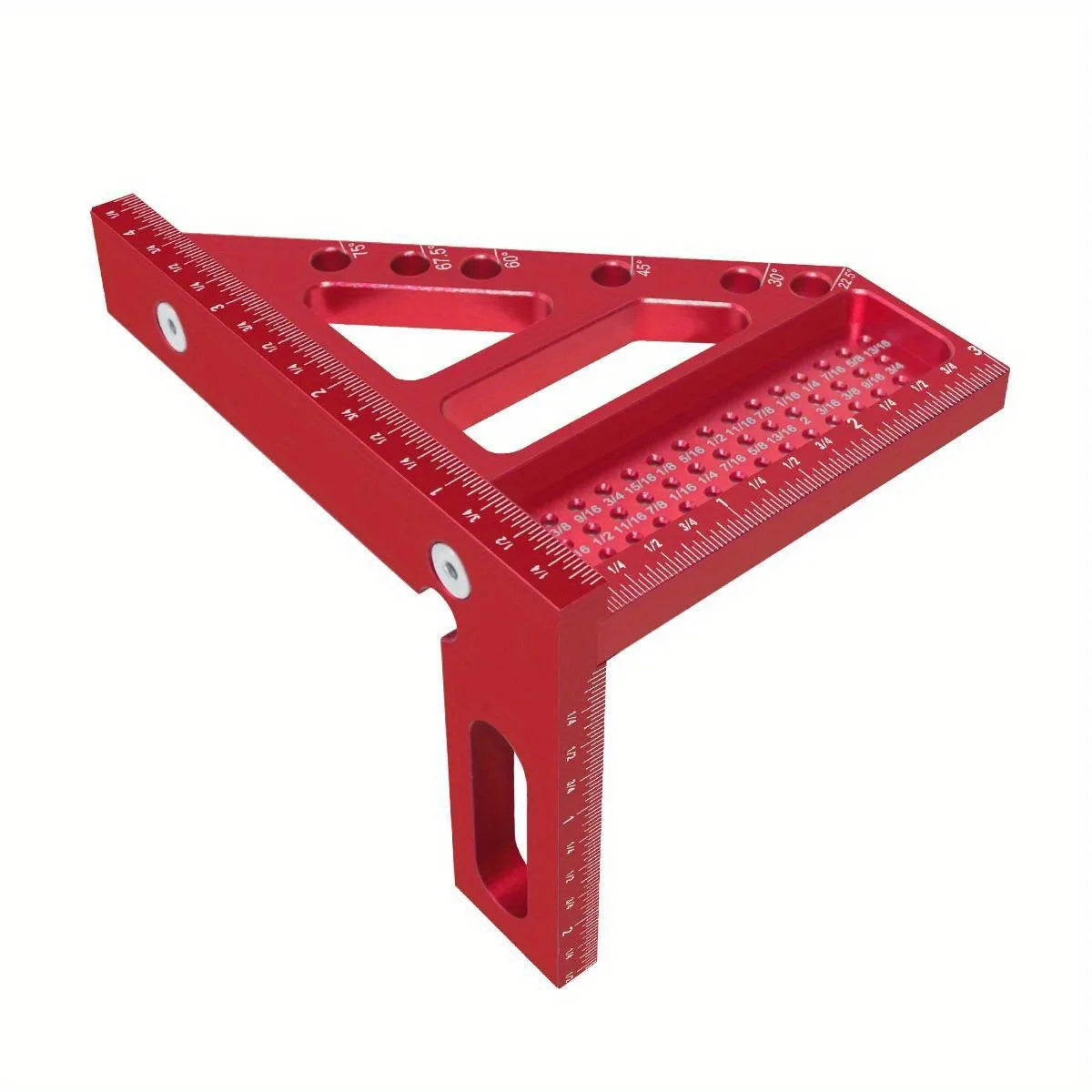 3D Multi-Angle Metric/Inch Measuring Ruler, 45/90 Degree Aluminum Alloy Square Protractor, High Precision Layout Measuring Tool - Shoppiline