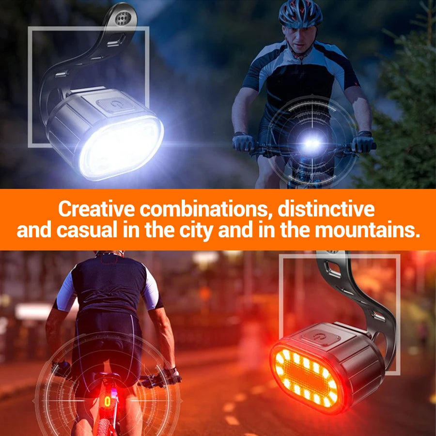 USB Rechargeable Bicycle Lights Bike Safety Warning Lamp Outdoor Waterproof Cycling Flashlight For Mountain And Road Bikes