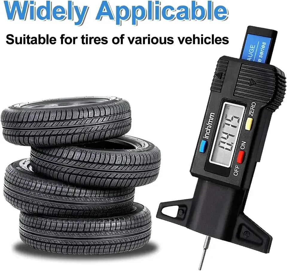 Jauge de profondeur numérique 1 pièce Pied à coulisse Jauge de profondeur de bande de roulement LCD Jauge de bande de roulement de pneu pour pneu de voiture 0-25 mm Outil de mesure Pied à coulisse Outils de réparation