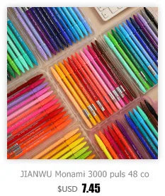 JIANWU 12Pcs/set 0.35/0.5mm Simple STYLE gel pen Black ink for student writing creative Neutral Pen Press School Supplies kawaii