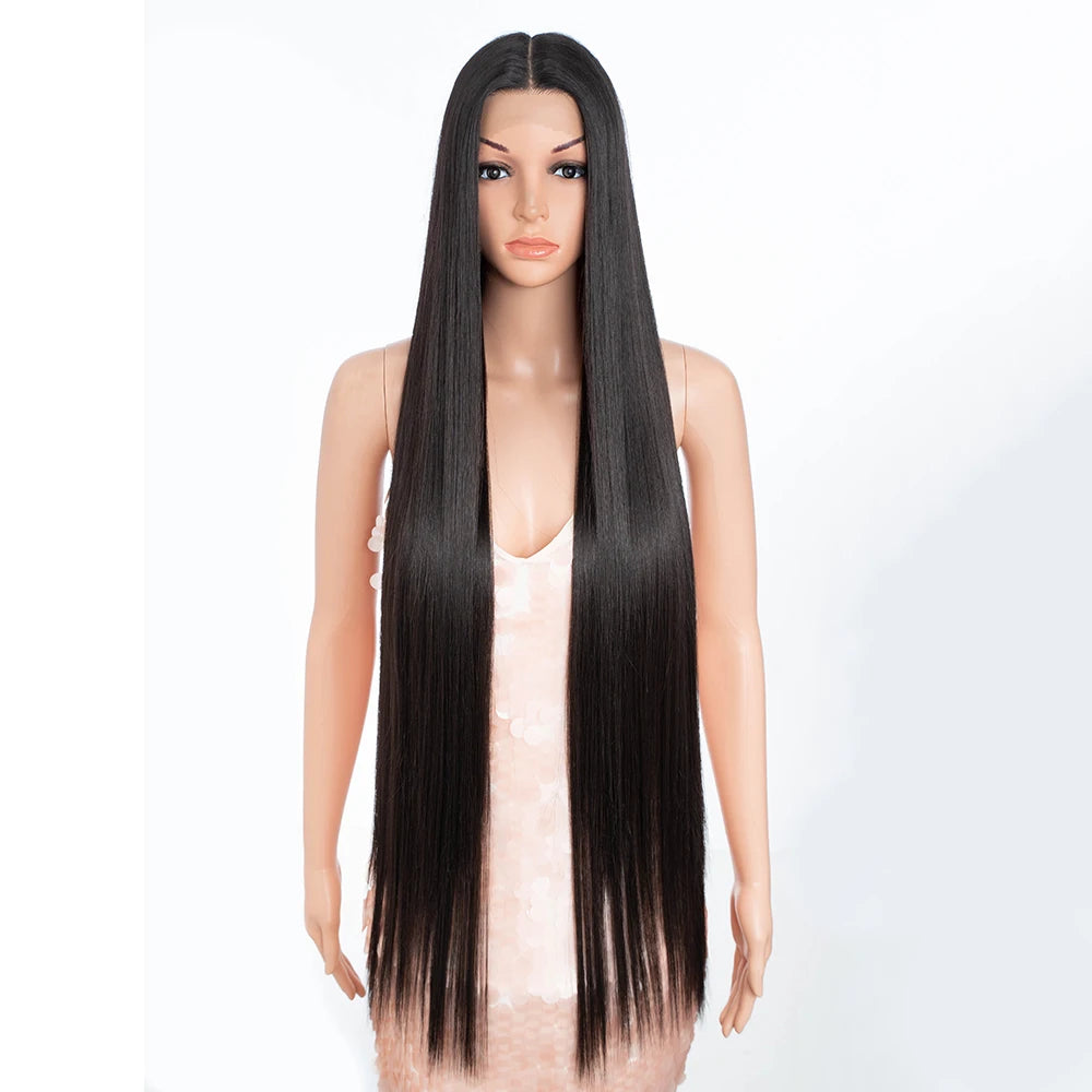 Synthetic Lace Front Wigs For Women 38 Inch Straight Wig Lace Wig  Blonde Brown Black Lace Wigs Cosplay Straight Lace Front Wig