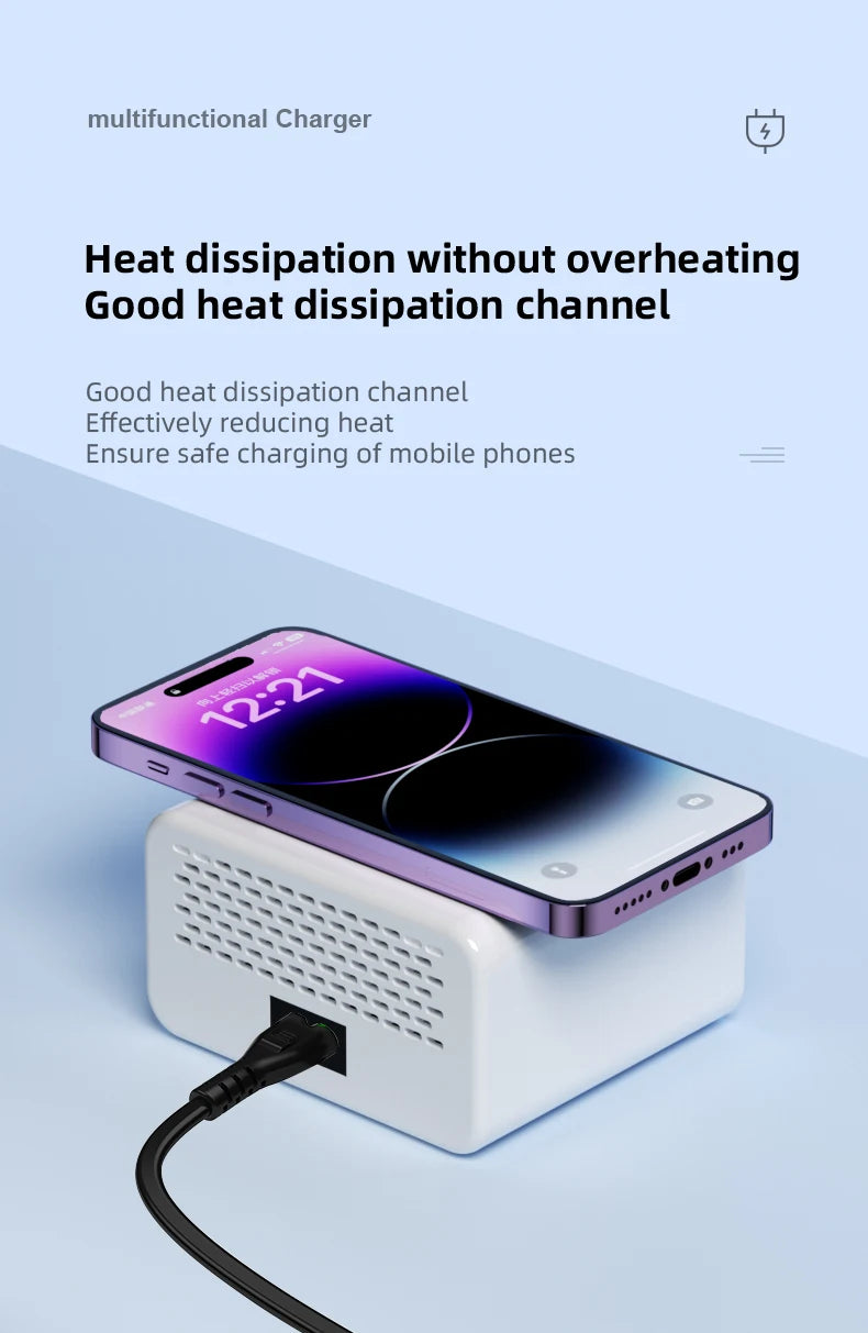 Multi functional 8-port USB Wireless Fast Charging Station Visual Current Detection Charger For Mobile Phone iPad Flash Charging - Shoppiline