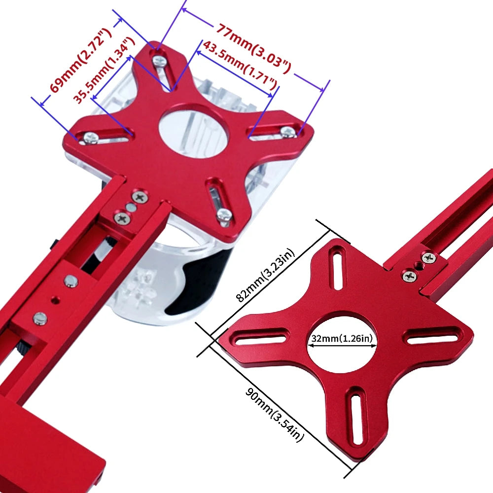 3 in 1 Router Milling Groove Bracket Woodworking Cutting and Milling Circular Auxiliary Tool Aluminum Router Circle Cutting Jig - Shoppiline