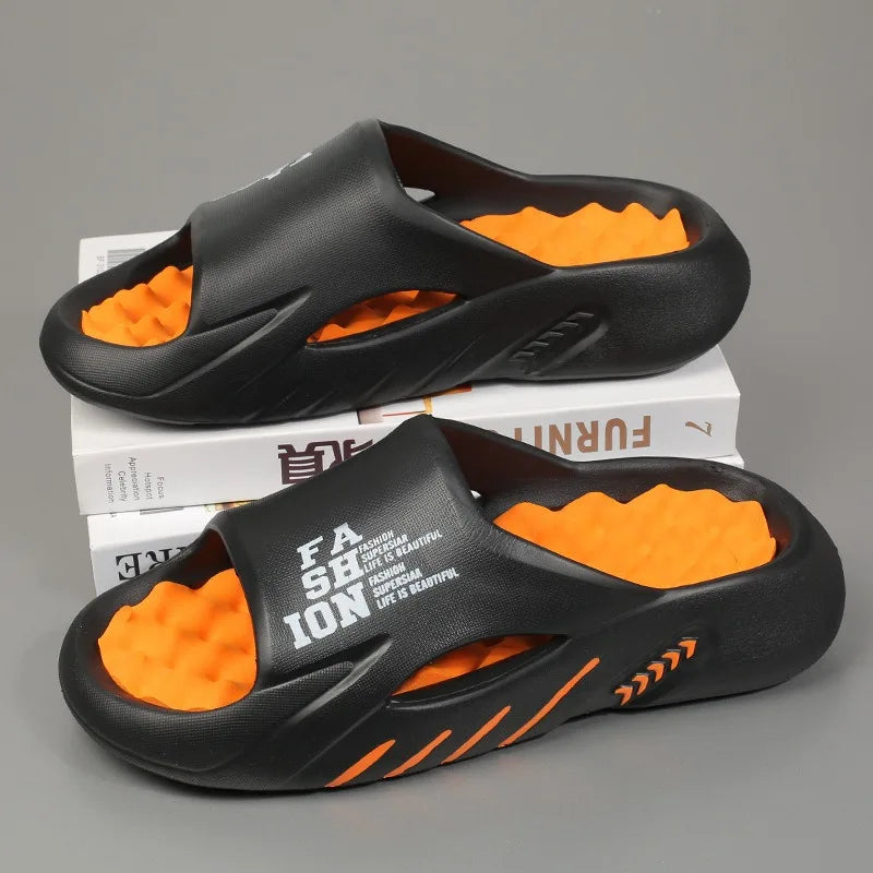 New Summer Man Massage Slippers 2026 Indoor Outdoor Beach Sandals Soft Bottom Casual Slippers Male Flip Flops Mens Sandals
