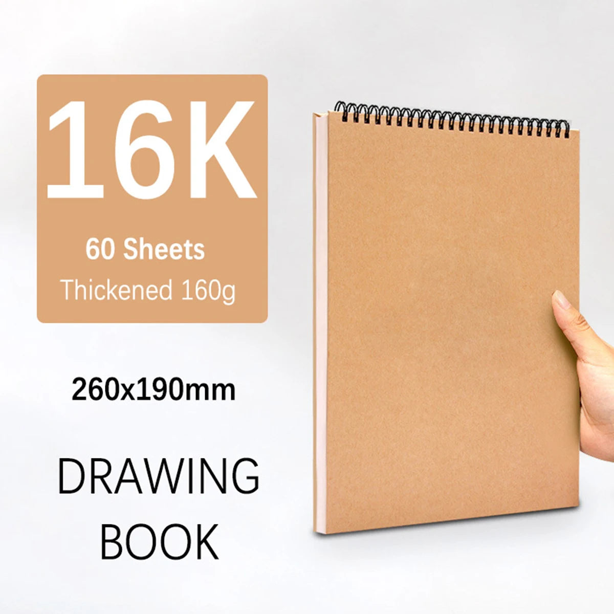 Art Sketchbook 160gsm 30 Sheets/60 Pages Drawing Watercolor Spiral Notebook For Sketching