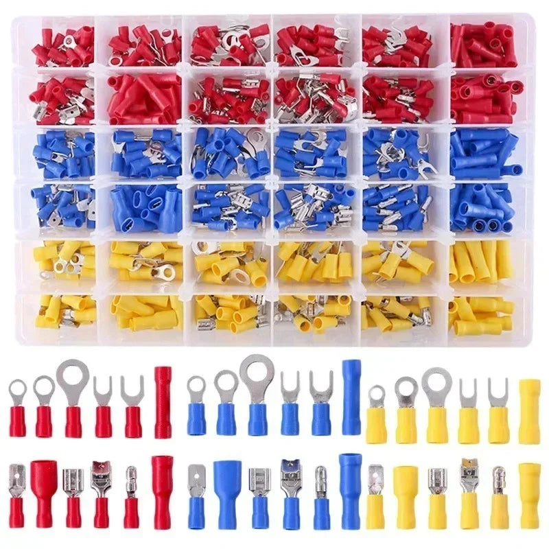 102/280/300/480pcs Comprehensive Electrical Terminal Kit-Durable Insulated Spade, Ring, Fork & Butt Connectors-Efficient Wire Or