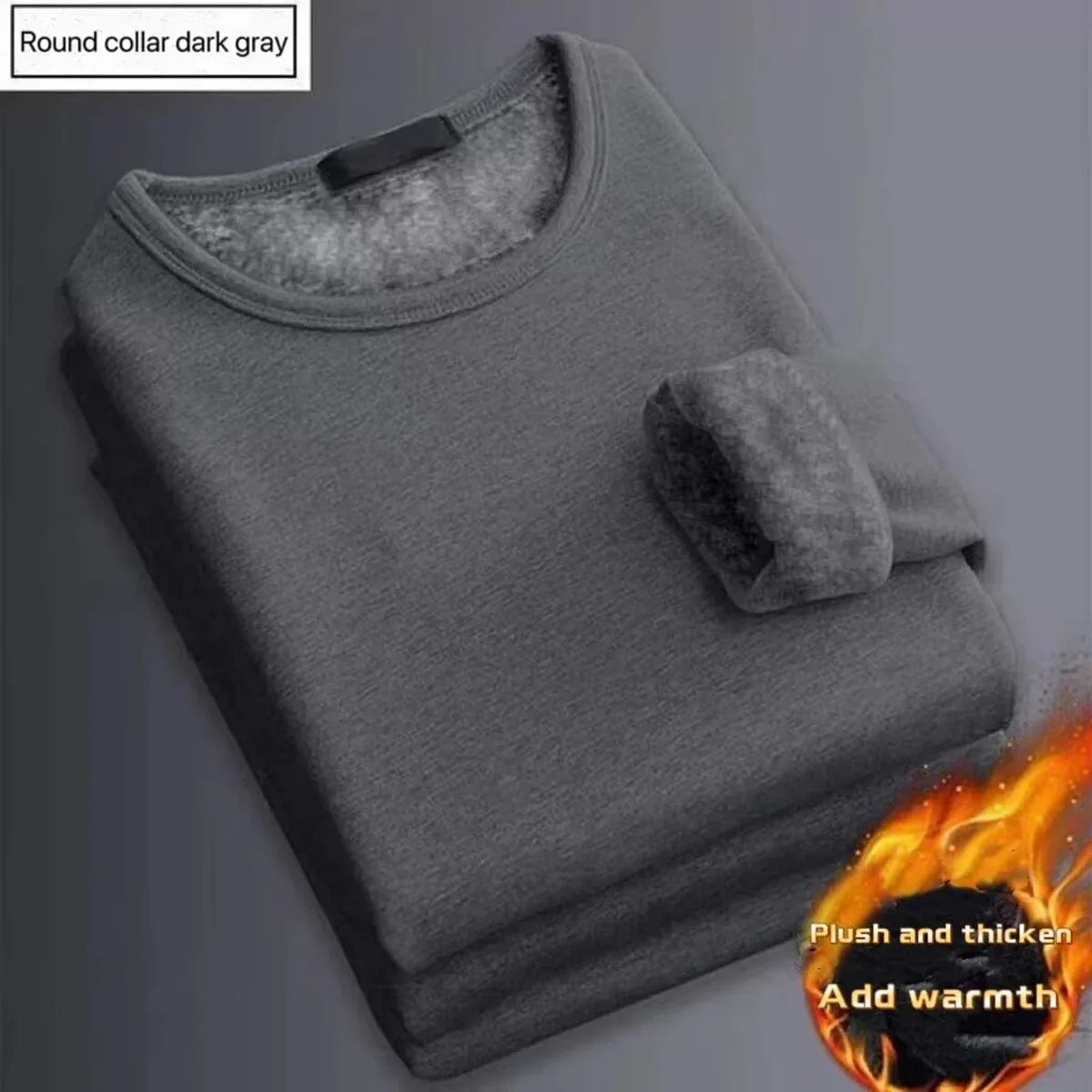 1Pcs Men Thickening Velvet Warm Tops Men's Winter Long-sleeved Thermal Underwer Male Round Neck Fashion T-shirt M-5XL