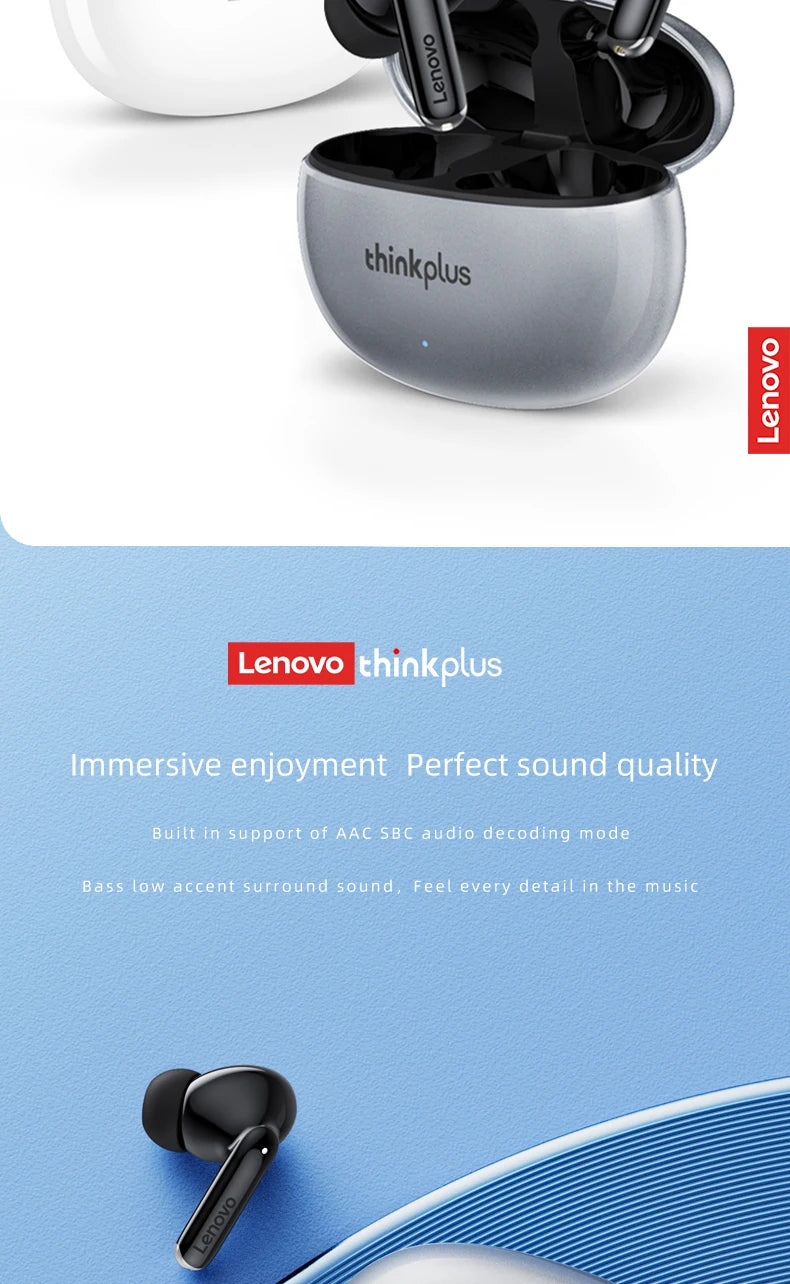 5PCS Original Lenovo XT88 Wireless Bluetooth Headset Ultra Long Standby Battery TWS Sport In-Ear Binaural HD Microphone