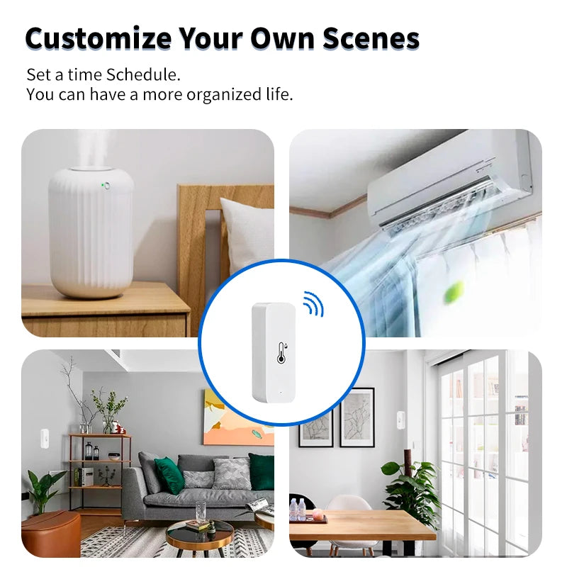 Tuya Smart WiFi Temperatur-Feuchtigkeitssensor Indoor-Hygrometer Thermometer APP Fernüberwachung kompatibel mit Alexa Google