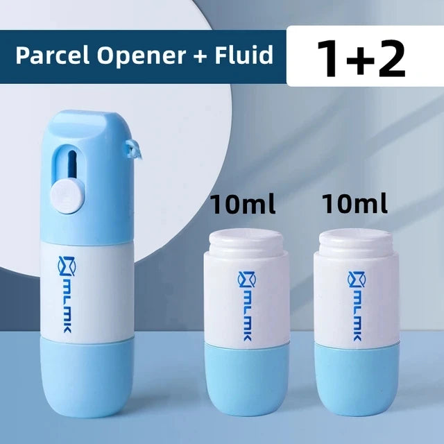 Retractable Box Opener Thermal Paper Correction Fluid With Unboxing Knife Privacy ID Information Blackout Theft Protection Stamp