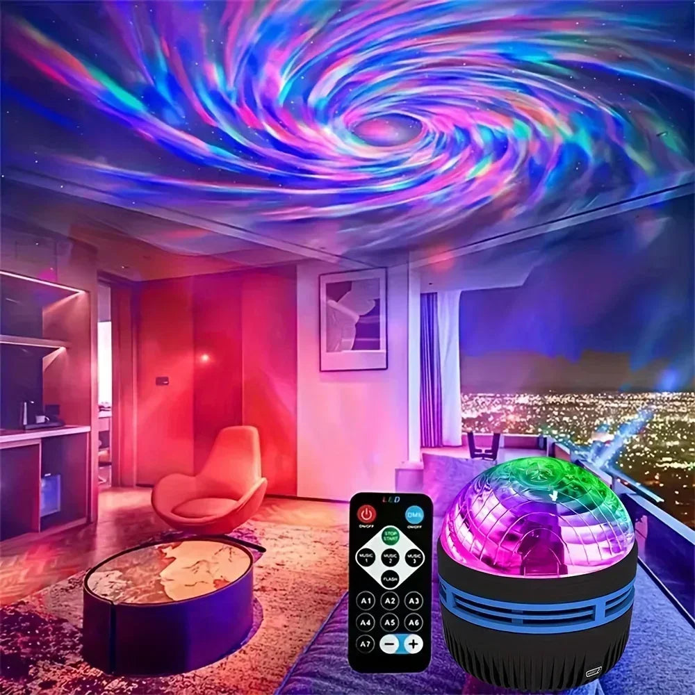 Galaxy Projector RGB Star Projector USB Powered Remote Control Night Light Lamp for Birthday Gifts Holiday Party Room Decoration