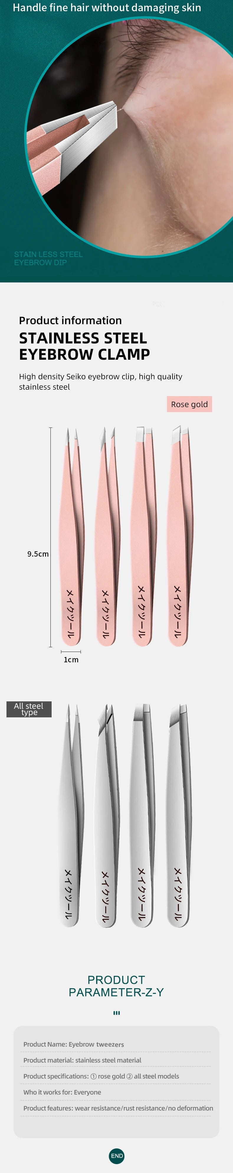 Ouriner Eyebrow Tweezers Set 4 Pcs Stainless Steel Eyebrow Forceps Professional Beauty Tool Set For Facial Hair Manicure Tool