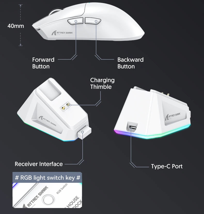 Attack Shark X11  X11SE Wireless Gaming Mouse 3-Mode , PAW3311, 22000DPI, 400IPS, PC Gaming Mouse
