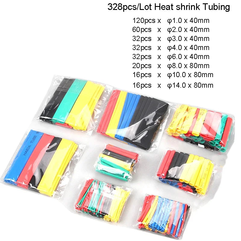 530/127pcs Heat Shrink Tubing Sleeves Polyolefin Set 2:1 Shrink Ratio for Wires Cables Multicolor Sleeves