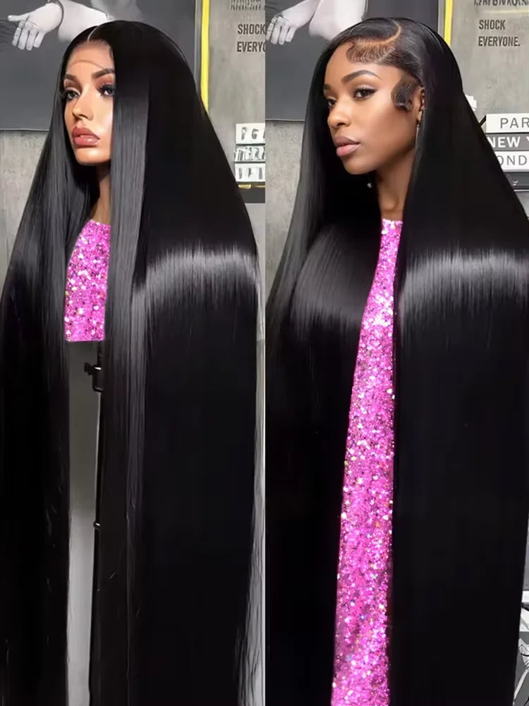 Raw 200% Density 32 34 inch 13x6 HD Lace Front Wigs Indian Human Hair Bone Straight 13x4 Frontal Wigs Women Glueless Closure Wig