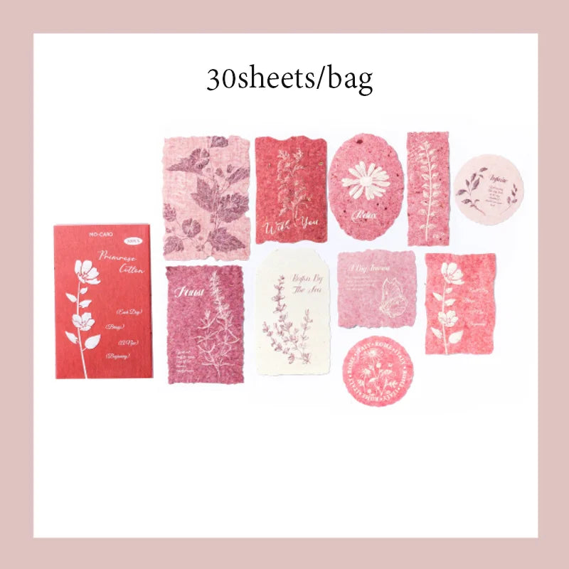 30 Sheets Sticker Pack Embossed Matchbox Style Scrapbooking Stickers for DIY Planner Journal Notebook Phone Case Decoration