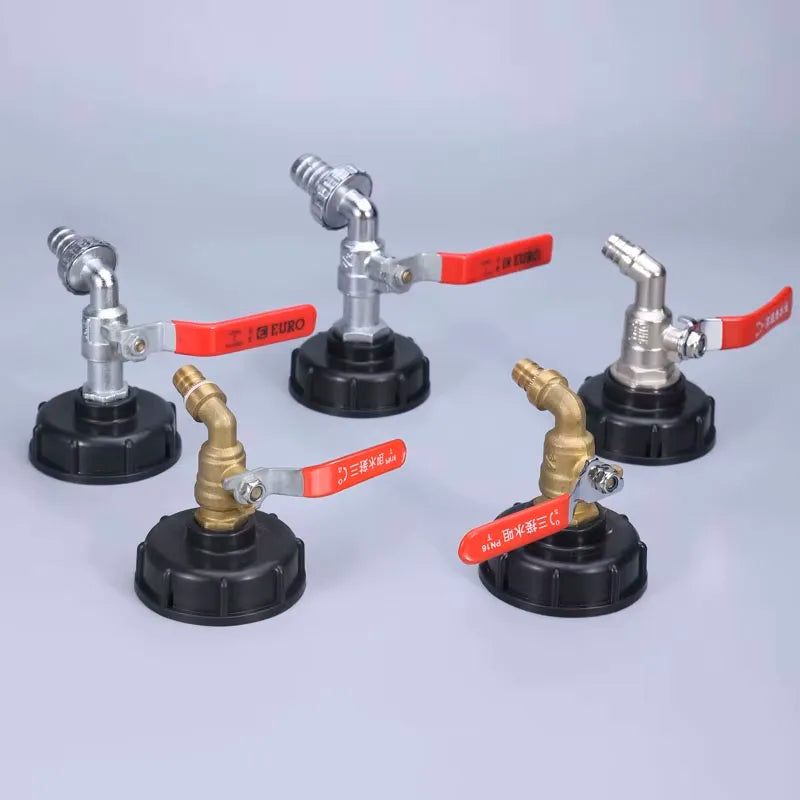 S60x6 Coarse Thread IBC Tank Tap Connecter x 1/2'' 3/4'' Water Coupling Adapter 1000L Garden Home Replacement Valve Fitting