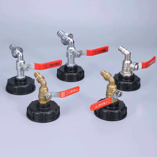 S60x6 Coarse Thread IBC Tank Tap Connecter x 1/2'' 3/4'' Water Coupling Adapter 1000L Garden Home Replacement Valve Fitting