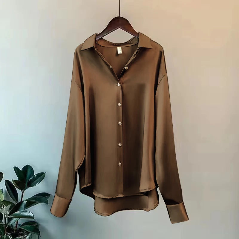 2025 Printemps Chemises et Blouses Nouveaux Cardigans Pullover Femme Haut Tricoté Coréen Manches Longues Revers Bouton Élégance Doux Manteaux Décontractés