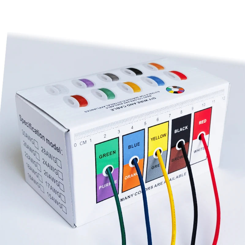 20-24AWG Electric Wire Flexible Silicone Wires 22 Gauge Stranded Tinned Copper Wire 5 Colors 16.4ft/5m Each or 32.8ft/10m Each - Shoppiline