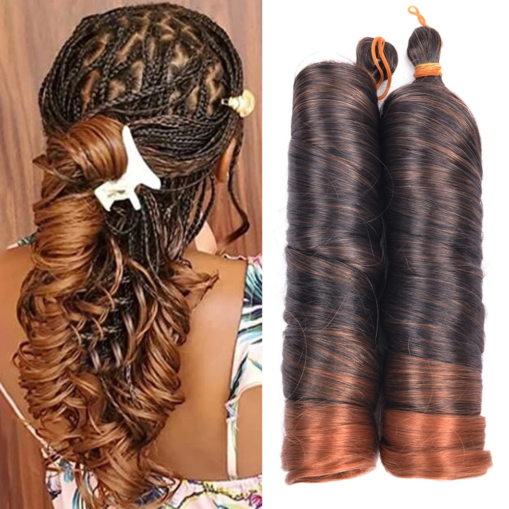 French Curls Braiding Hair Extensions Synthetic Hair Loose Wave Spiral Curl Braids High Temperature Ombre Pre Stretched Hair