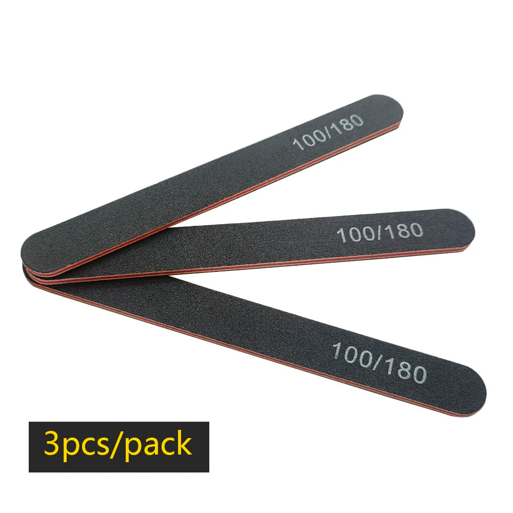 Nagelfeile Buffer 100/180 Körnung Halbmond Nagelfeilen Doppelseitiges Schmirgelpapier Nagel schleifen Gel Nagellack Maniküre-Werkzeug
