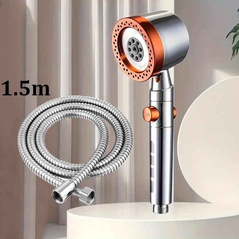 New High Pressure Water Saving Filter Shower Head 5 Modes Handheld Shower Head One Button Stop Bathroom Accessories Set - Shoppiline