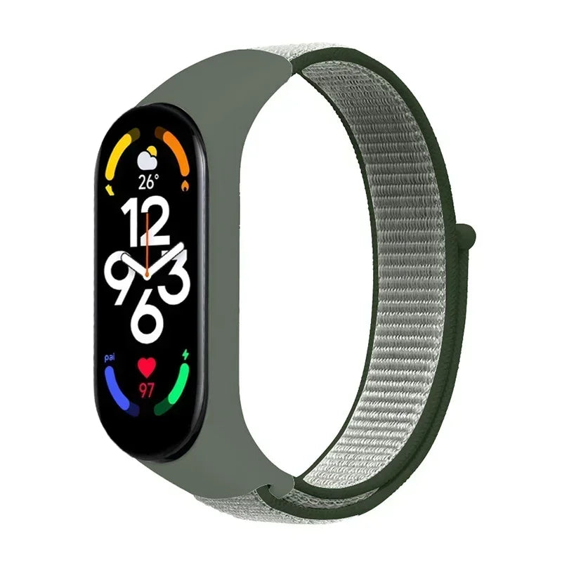 Nylon loop Mi band 4 5 6 Strap Replacement Soft Adjustable Wrist Watchband Pulsera correa For Xiaomi Mi band 3 4 5 6 7 Bracelet