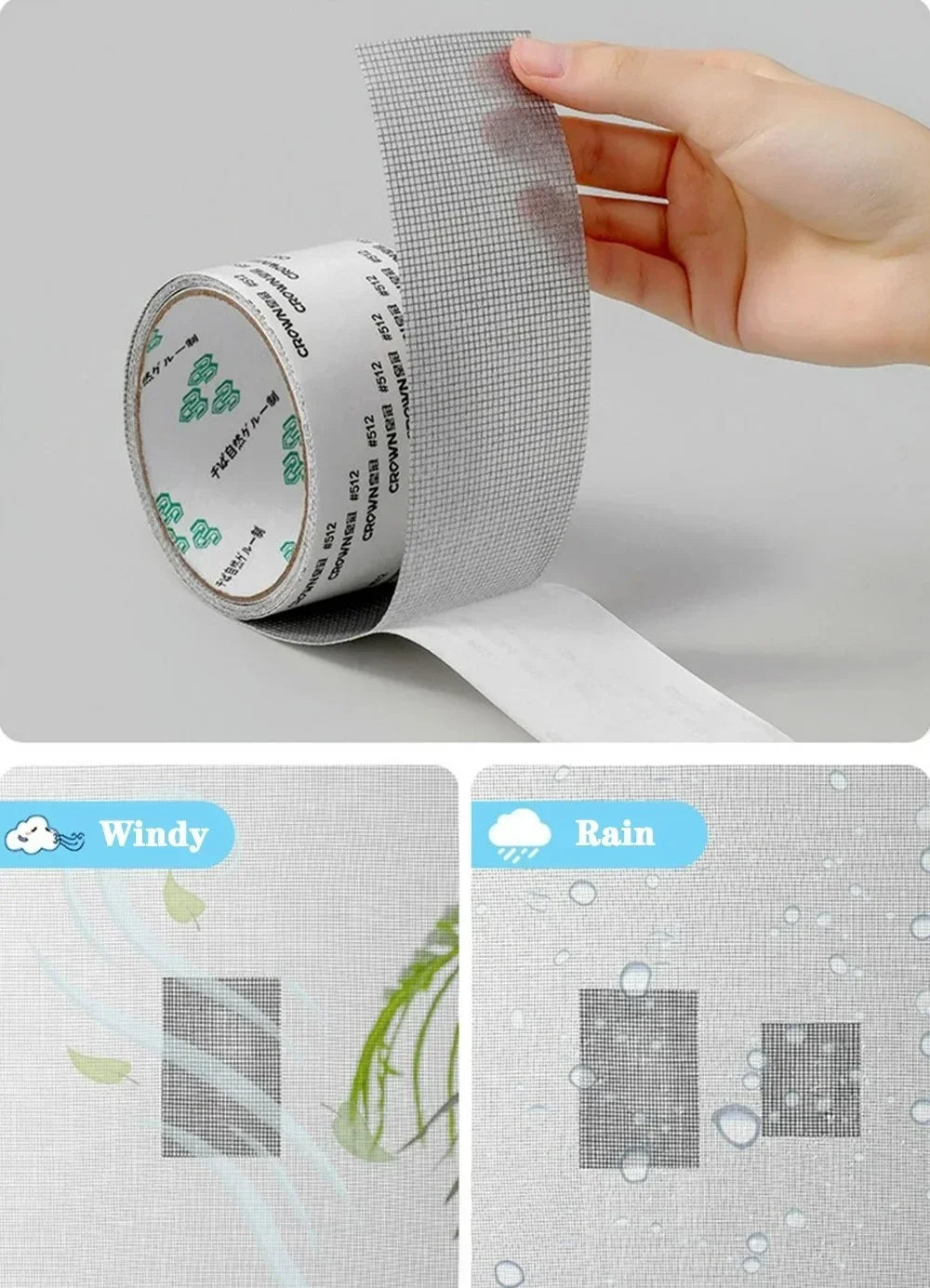 Strong Window Screen Repair Tape Waterproof Anti Mosquito Door Mesh Patch Tape Broken Holes Repair Essential Accessories Tool