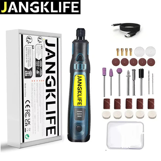 JANGKLIFE USB Cordless Rotary Tool Kit Woodworking Engraving Pen DIY For Jewelry Metal Glass Mini Wireless Drill - Shoppiline