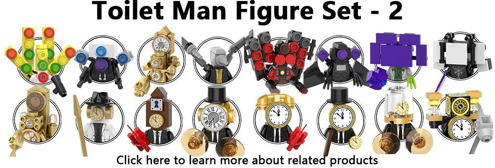 MOOXI Actionfiguren Teile Set MOC Steine Skibidi Toilet Man DIY Baustein Lernspielzeug für Kinder Figuren Geburtstagsgeschenk