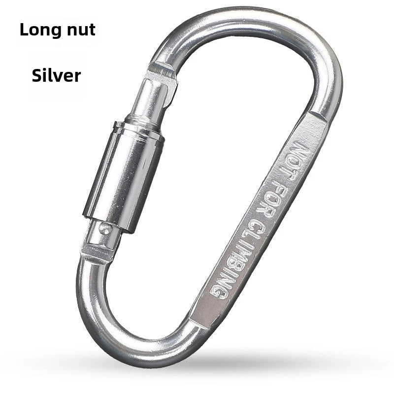 1-6PCS D-Shaped Carabiner Clips Heavy Duty Aluminum Alloy Quick Links for Backpack Keychain Outdoor Camping EDC Gear Accessories