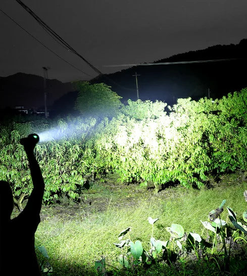 Ultra Bright Torch Built-in Battery Flash Light Emergency Spotlights 5km 1500W Most Powerful Led Flashlights Tactical