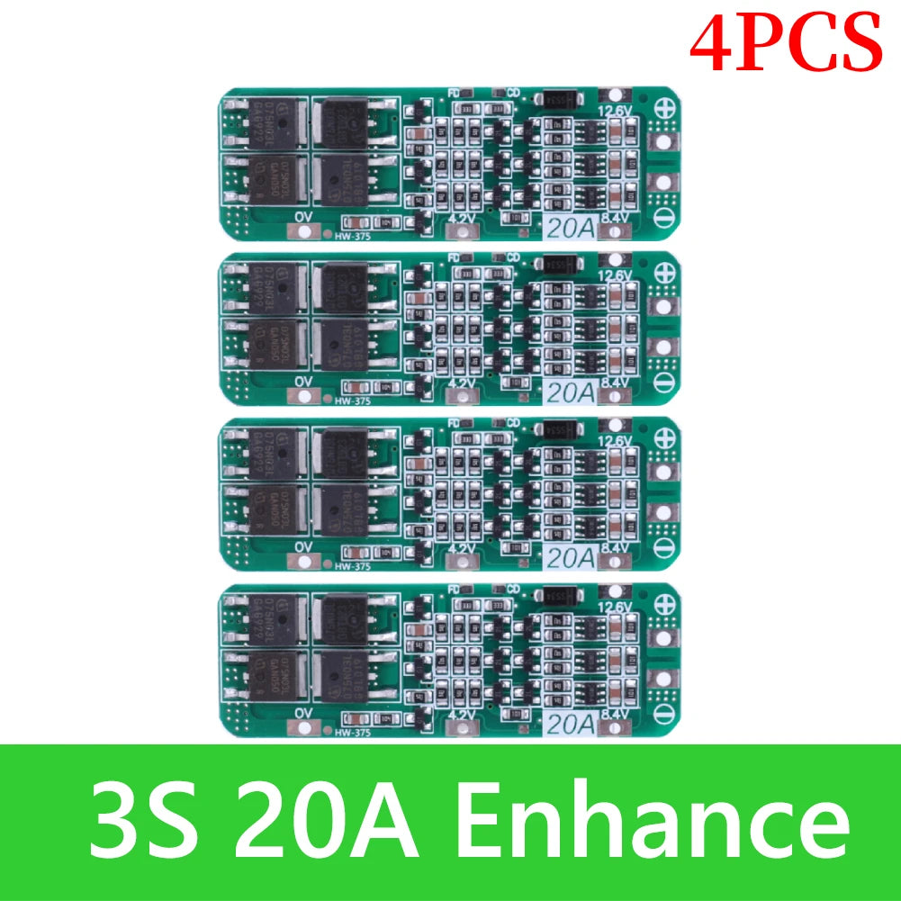 BMS 3S/4S 5A 10A 20A 25A 40A 60A Li-ion Lithium Battery Charger Protection Board 18650 For Drill Motor 12V with Enhance/Balance - Shoppiline