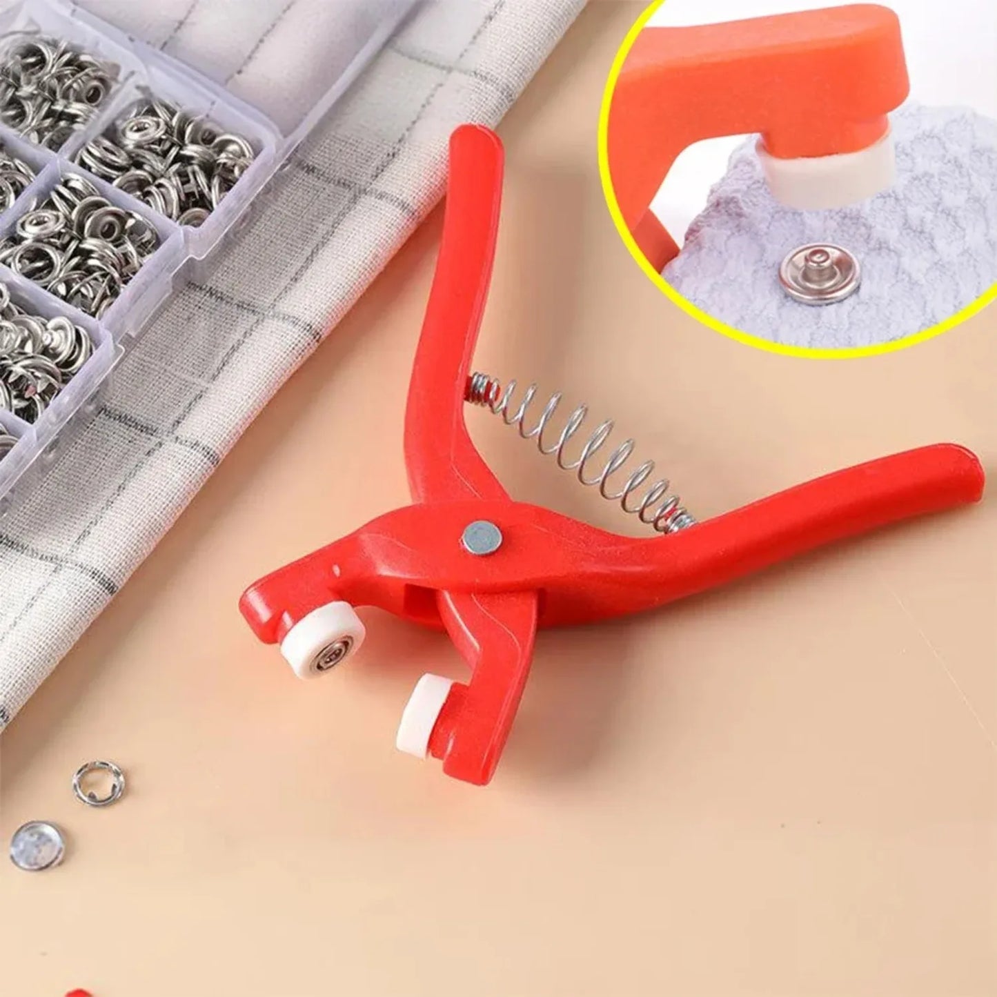 2er-Set Druckknopf-Kit mit Handdruckzange, 50 Druckknöpfe, Metalldruckknöpfe zum Nähen, Nähdruckknöpfe für DIY-Bastelarbeiten, Kleidung, Hüte
