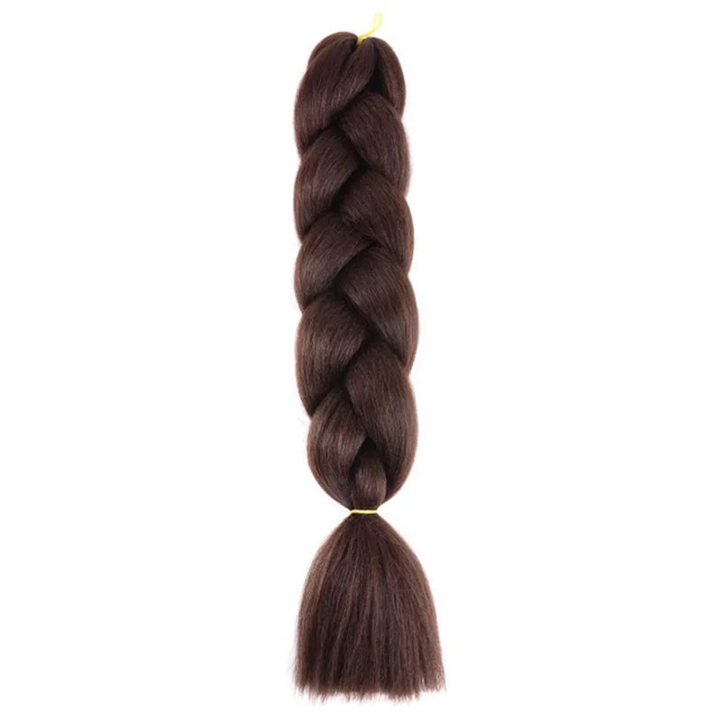 Extensions de cheveux synthétiques de 24 pouces, texture lisse Yaki, pour tresses Jumbo, boîte longue, pour femmes, Dreadlocks