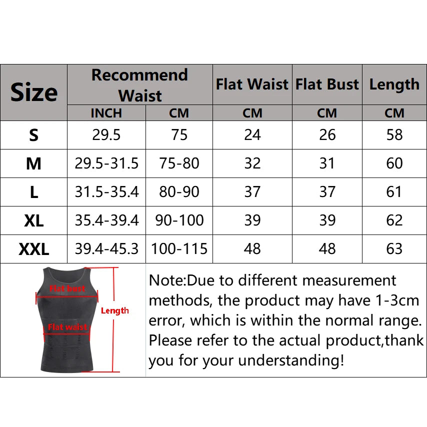 Slimming Vest Men's Slimming Underwear Body Shaper Waist Cincher Corset Men Shaper Vest Body Slimming Tummy Belly Body Shapewear