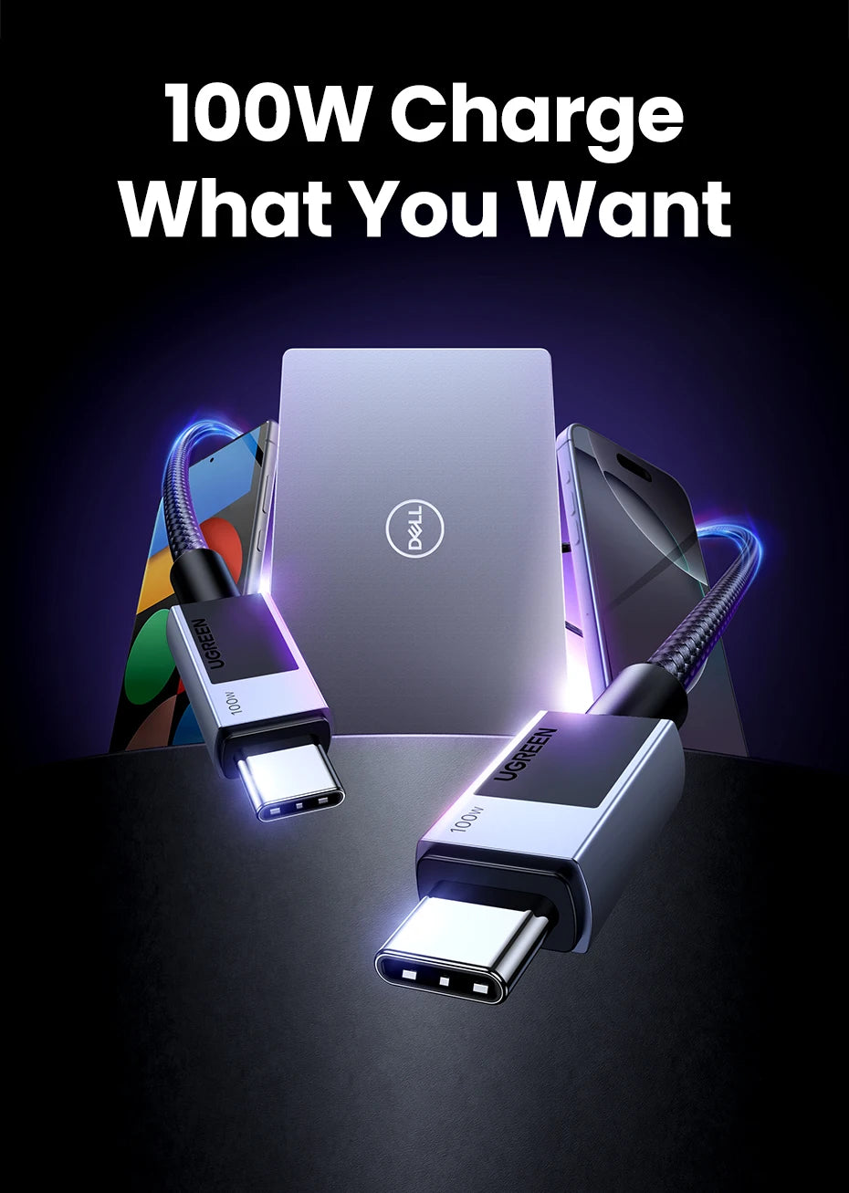 UGREEN USB Type C Cable PD100W Fast Charging Cable for iPhone 17 16 15 Samsung S25 Xiaomi USB C to USB C Cable for MacBook iPad - Shoppiline